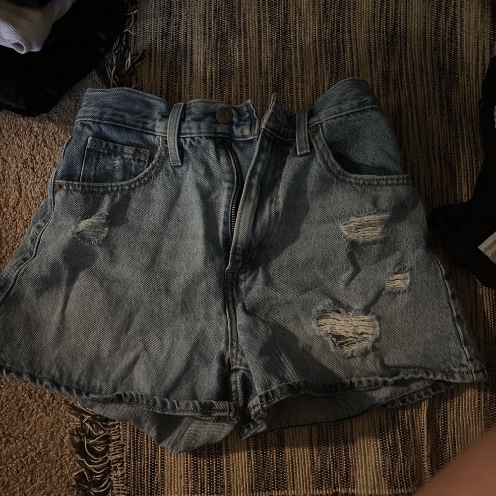 Aeropostale Blue Distressed Jean Shorts